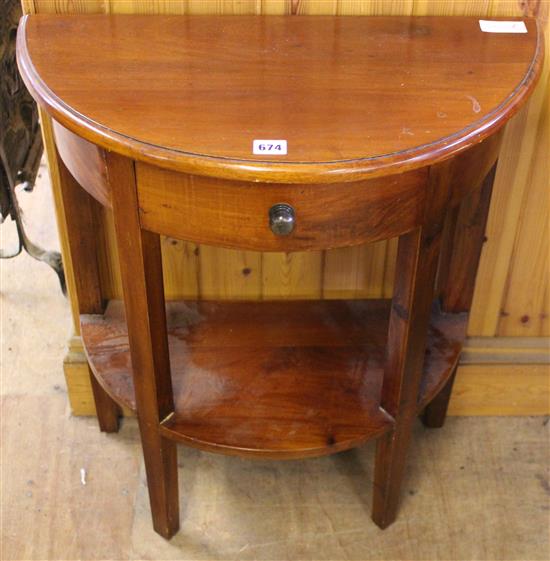 Small mahogany demi lune table